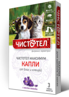 Капли против блох и клещей. Чистотел юниор.