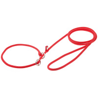 Поводок-удавка с кольцом, стопор+флажок, круглый 6мм*150см [красный] 74-1156 Пет лайн