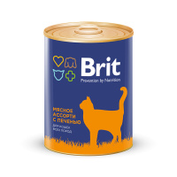 Brit Premium Консервы для кошек, Мясное ассорти с печенью, 340 г