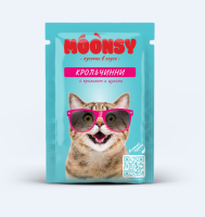 MOONSY Пауч для кошек в соусе "КРОЛЬЧИНИ" кролик с цукини, 80 г. [уценка]