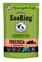 ZOORING пауч Сочные кусочки в соусе Лосось с черникой для стерилизованных кошек 85 гр.