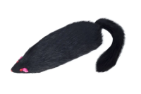 Игрушка для кошек "Мышь черная с пищалкой", 130-140мм