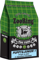 ZOORING PUPPY&JUNIOR 1 Сухой корм для щенков и юниоров средних и крупных пород от 1 до 6 месяцев Утка и рис с пробиотиками,