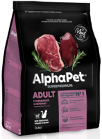 AlphaPet 50815 сух.д/взрослых кошек с Говядиной и печенью