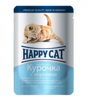 Happy Cat Happy Cat Пауч для котят Курочка с морковью в желе [уценка]