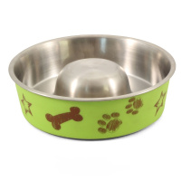 BL22 Миска металлическая "Косточка" Slow feed, 0,45л
