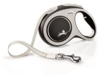 Flexi New Line Comfort L поводок-рулетка до 60 кг. 5 м, лента серый/черный