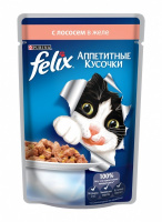 FELIX консервы для кошек [лосось в желе] 75 г.