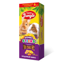 Happy Jungle Палочки для крупных грызунов медовый микс 6 шт