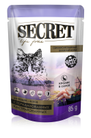 Secret Life Forse Влажный корм для стерилизованных кошек и кастрирированных котов кролик в соусе 85 г.