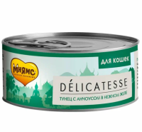 Влажный корм консервы Мнямс для кошек Тунец с анчоусом в нежном желе 70 г