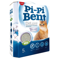 Pi-Pi-Bent DeLuxe КОРОБКА, комкующийся наполнитель, Чистый хлопок, 5 кг