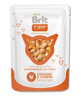 Brit Care пауч для кошек CHICKEN&CHEESE, курица и сыр 80 г. [уценка]