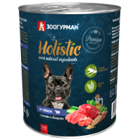 Мясной рацион Holistic, консервы для собак, Ягнёнок с рисом и овощами, 350 г.