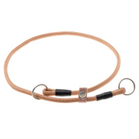 Ошейник-удавка [СО СТОПОРОМ] с 2-я кольцами круглый 6мм*55см [медь] 76-1389