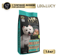 Сухой корм для собак LEO&LUCY для мелких пород, телятина с яблоком и биодобавками (1,6 кг)
