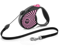 Триол Поводок-рулетка для собак Flexi Life Geometry Pink M 5м до 20кг, трос