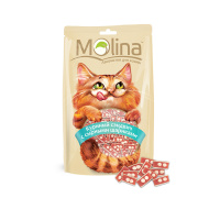 Molina Лакомство для кошек Куриный сэндвич с сырными шариками, 80 г.