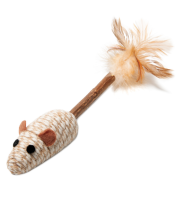 Игрушка для кошек из мататаби "Мышка с перьями", 70/180мм, серия NATURAL, Triol