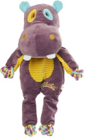 GiGwi Игрушка для собак Бегемот с верёвкой и пищалкой 34см, серия PLUSH FRIENDZ