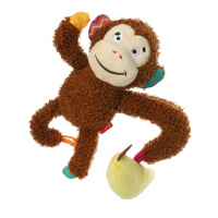 GiGwi Игрушка для собак Обезьянка с бананом 21см, серия PLUSH FRIENDZ