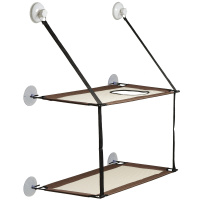 V.I.Pet Гамак на окно двухъярусный для кошек [синий] (коричневый)