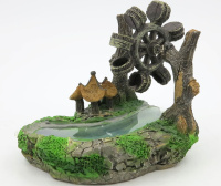 Грот. Aquanimal Декорация "Водяная мельница" 14*11*12см