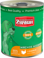 Четвероногий Гурман консервы для собак 340гр. с индейкой