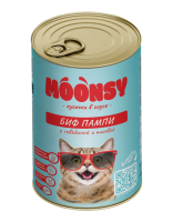 MOONSY Консервы для кошек в соусе "БИФ ПАМПИ" с говядиной и тыквой, 415 г.