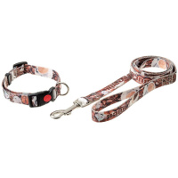Комплект "Фотопринт-Бультерьер" 20 мм [ошейник [с фикс. замка] + поводок 1,27 м, нейлон] BUB09