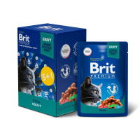 Brit Premium Промо-Набор паучи 5+1 для взрослых кошек утка в соусе 85 г.