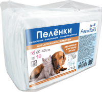 Авикоша Пеленки одноразовые впитывающие с суперабсорбентом для домашних животных, 60*60 см, 10 шт (10шт)