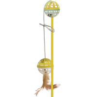 Зооник Удочка 37 см с погремушкой малой, бубенчиком и пером