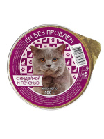 Ем без проблем Влажный корм для кошек С индейкой и печенью, ламистер 100 г