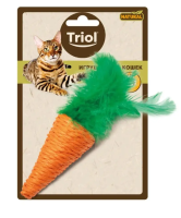 Игрушка для кошек "Морковка с перьями" серия NATURAL Триол (75/140мм)