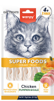 Wanpy Cat Лакомство для кошек «нежное пюре» из курицы с тыквой и кейлом 70 г