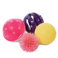 Набор XW7018 игрушек для кошек [4 мяча], d45мм; d45мм; d35мм; d40мм