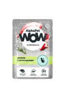 AlphaPet WOW пауч д/кошек с чувствительным пищеварением нежные ломтики в соусе Кролик с потрошками 85г