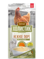 Деревенские лакомства Холистик Премьер лакомство для кошек, нежное пюре из курицы с икрой летучей рыбы - 10 г х 4 шт