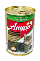 Амурр Консервированный корм для взрослых кошек в соусе Утка с морковью 415 гр