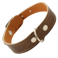 Ошейник-мини кожаный двойной с расширением (14мм*300мм)
