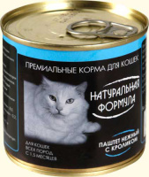 Натуральная Формула Консервы для кошек паштет нежный с кроликом 250 г.
