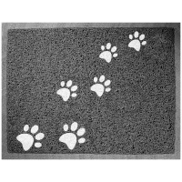 Триол Коврик для кошачьего туалета прямоугольный "Лапки", серый (600*400мм)