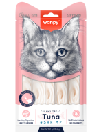 Wanpy Cat Лакомство для кошек "нежное пюре" из тунца и креветками 25 шт х14 г ПОШТУЧНО