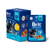 Brit Premium Промо-Набор паучи 5+1 для котят цыпленок в соусе 85 г.