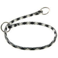 Ошейник-удавка с 2-я кольцами круглый "Арлекин" 8 мм*60 см [чёрно-белый] 76-2159