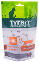 TiTBiT Хрустящие подушечки для кошек, с говядиной для выведения шерсти, 60 г