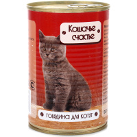 Кошачье счастье Консервы с говядиной для котят 410 г.