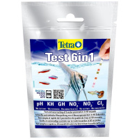 Тест 6 в 1 GH/kH/NO2/NO3/pH/CL2 полоски для пресной воды 10шт