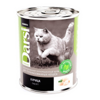 Darsi консервы для стерилизованных кошек паштет, с курицей, 340 г.